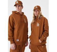 Felpa con cappuccio New Era League Essentials Unisex LA Dodgers marrone chiaro bianco - S