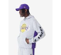 Felpa con cappuccio New Era NBA Mesh Panel OS Los Angeles Lakers grigio - M