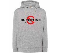 Felpa Con Cappuccio o Girocollo Basta Stop Autotune No Auto tune divieto Grigia