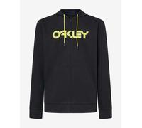 Felpa con cappuccio Oakley Teddy Full Zip nero logo giallo - S