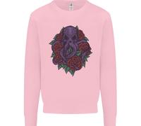 Felpa Con Cappuccio Octopus Skull Cthulhu Kraken Con Rose Uomo