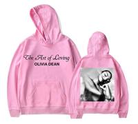 Felpa con cappuccio Olivia Dean Merch THE ART OF LOVING Harajuku Streetwear grafica manica lunga unisex felpa per fan, rosa, XXL