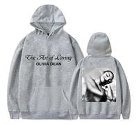 Felpa con cappuccio Olivia Dean Merch THE ART OF LOVING Harajuku Streetwear grafica manica lunga unisex felpa per fan, Grigio, S