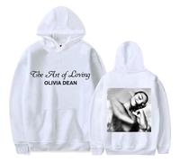 Felpa con cappuccio Olivia Dean Merch THE ART OF LOVING Harajuku Streetwear grafica manica lunga unisex felpa per fan, bianco, M