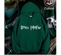 Felpa con cappuccio oversize, comoda e traspirante, in cotone, stile retrò americano, casual, versatile, basic, stile college, con coulisse, sportiva, a maniche lunghe, Harry Potter, Harry Potter, nom
