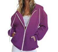 Felpa con cappuccio oversize da donna con cerniera oversize