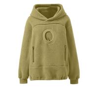 Felpa con cappuccio oversize da donna con collo ad anello e tasca frontale | Pullover lungo con cappuccio oversize, tasca frontale a marsupio e dettaglio centrale circolare, con un aspetto morbido