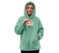 Felpa con cappuccio oversize da donna con collo ad anello e tasca frontale | Pullover lungo con cappuccio oversize, tasca frontale a marsupio e dettaglio centrale circolare, con un aspetto morbido