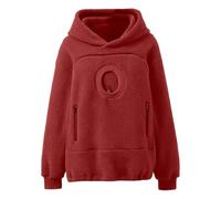 Felpa con cappuccio oversize da donna con collo ad anello e tasca frontale | Pullover lungo con cappuccio oversize, tasca frontale a marsupio e dettaglio centrale circolare, con un aspetto morbido