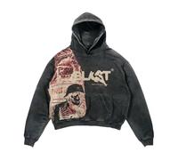 Felpa con cappuccio oversize da donna Y2K Harajuku 2025, con stampa alfabetica, a maniche lunghe, alla moda, casual, con cappuccio, elasticizzata, comoda felpa con cappuccio, 45, 3XL