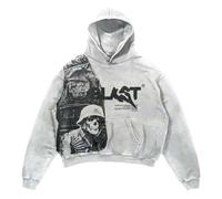 Felpa con cappuccio oversize da donna Y2K Harajuku 2025, con stampa alfabetica, a maniche lunghe, alla moda, casual, con cappuccio, elasticizzata, comoda felpa con cappuccio, 46., L