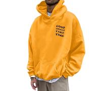 Felpa con Cappuccio Oversize da Uomo Traspirante Sportiva Felpe Eleganti Pullover Tops Hoodie Antivento e Caldo Y2K Morbido Capo Basic per Autunno