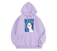 Felpa con cappuccio oversize stampata da donna