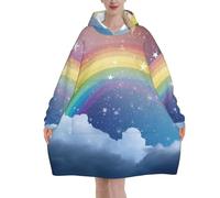 Felpa con cappuccio oversize "Star in Rainbow Sky" per adulti, donna e me