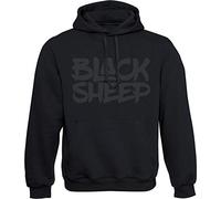 Felpa con Cappuccio: Pecora Nera - Black Sheep - Ovino - Hoodie Hip Hop Rap - Regalo Urban Streetwear - Gangster Bandito - Outlaw Moto Biker - Nerd Gaming - Tuning - USA - Sweater Pullover (XL)