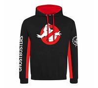 Felpa con Cappuccio per Adulti Ghostbusters con Logo a Righe, Taglia M, Nero, Medium