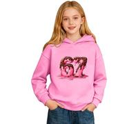 Felpa con cappuccio per bambini 67 Six Seven Pullover con cappuccio Top Holiday Classic 6 7 Meme Felpe a maniche lunghe Novità Festivo Ragazza Streetwear, rosa, 5-6 Years