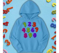 Felpa con cappuccio per bambini Boys Girls Balloon National Numeracy Number...