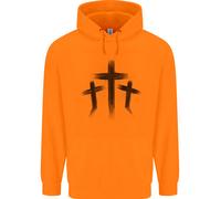 Felpa Con Cappuccio Per Bambini Con Tre Croci Grunge Gotiche