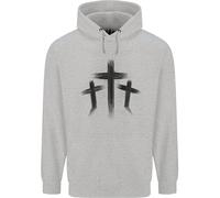 Felpa Con Cappuccio Per Bambini Con Tre Croci Grunge Gotiche