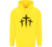 Felpa Con Cappuccio Per Bambini Con Tre Croci Grunge Gotiche