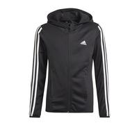 Felpa con cappuccio per bambini con zip adidas Designed To Move 3-Bandes Nero 8/9 anni