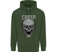 Felpa Con Cappuccio Per Bambini Creep Teschio Umano Gotico Rock Musica Metal