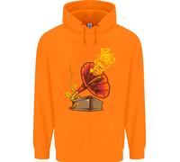 Felpa Con Cappuccio Per Bambini DJ DJing Earth Song Gramofono Musica