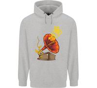 Felpa Con Cappuccio Per Bambini DJ DJing Earth Song Gramofono Musica