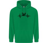 Felpa Con Cappuccio Per Bambini Drummer Drumming Drum Kit Pulse ECG