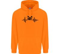 Felpa Con Cappuccio Per Bambini Drummer Drumming Drum Kit Pulse ECG