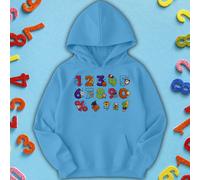 Felpa con cappuccio per bambini e ragazze Doodle National Numeracy Number...
