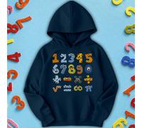 Felpa con cappuccio per bambini e ragazzi carina Monster Design Number Day...