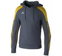 Erima Felpa con Cappuccio Evo Star (1072405) Unisex - Bambini, Slate Grey/Giallo, 164