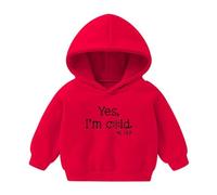 Felpa con cappuccio per bambini, per uso quotidiano a scuola, all'aperto nel tempo libero, maglione a maniche lunghe con stampa cartoni animati per bambini da 1 ragazzo, Colore: rosso, 5-6 Jahre