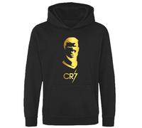 Felpa con cappuccio per bambini Ronaldo CR7 Jersey Calcio Cristiano Ronaldo #7 CAPRA 2023 Felpa da calcio per bambini Al Nassr Jersey Ragazze Ragazzi Calcio Regalo, Nero , 7-8 Years