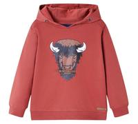 vidaXL Felpa con cappuccio per bambini Rosso bruciato Taglia 128
