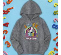 Felpa con cappuccio per bambini Unicorn Rockstar Number Day Ideas per...