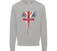 Felpa Con Cappuccio Per Bambini Union Jack Skull Giorno Di San Giorgio