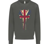 Felpa Con Cappuccio Per Bambini Union Jack Skull Giorno Di San Giorgio