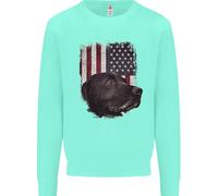Felpa Con Cappuccio Per Cani Labrador Americano Con Bandiera USA Uomo