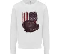 Felpa Con Cappuccio Per Cani Labrador Americano Con Bandiera USA Uomo