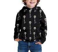 Felpa con cappuccio per Halloween e ragazzi in pile, per bambini attivi, elegante, comoda, attività all'aperto, Nero , 4-5 Jahre