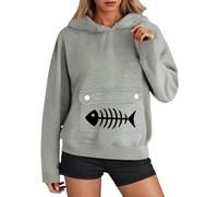 Felpa con cappuccio per ragazze con gatto con cappuccio foderato in pile con tasca per animali con cappuccio a maniche lunghe per cuccioli inverno autunno con cappuccio grafica lettera grafica felpe