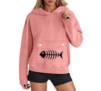 Felpa con cappuccio per ragazze con gatto con cappuccio foderato in pile con tasca per animali con cappuccio a maniche lunghe per cuccioli inverno autunno con cappuccio grafica lettera grafica felpe