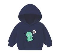 Felpa con cappuccio per ragazzi e ragazze, invernale, a maniche lunghe, con cappuccio, per bambini, abbigliamento cartone animato, amore, dinosauro, maglione spesso, b, 5-6 Jahre