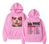 Felpa Con Cappuccio Per Uomo Da Strada Per Studenti Felpa Con Cappuccio Unisex Retrò Hip-hop Harajuku Felpa Cantante Lola Young 2D Stampato Maniche Lunghe Uomo Donna Cosplay Streetwear-Pink||4x_l