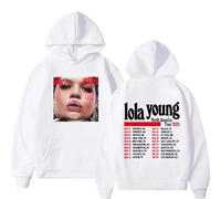 Felpa Con Cappuccio Per Uomo Da Strada Per Studenti Felpa Con Cappuccio Unisex Retrò Hip-hop Harajuku Felpa Cantante Lola Young 2D Stampato Maniche Lunghe Uomo Donna Cosplay Streetwear-White||l