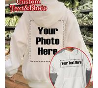 Felpa con cappuccio personalizzata da donna con tasche - Felpa spessa personalizzata, aggiungi testo e foto, personalizza il davanti e il retro della felpa, testo sul davanti, foto sul retro, felpa co