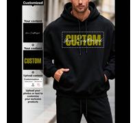 Felpa con cappuccio personalizzata da uomo, adatta per uso quotidiano e sport, inserisci il testo per creare un regalo personalizzato per famiglia e amici, un regalo significativo, top a maniche lungh